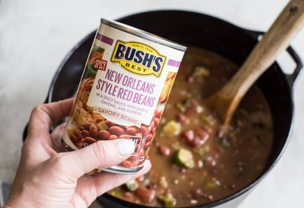 Easy Vegetable Gumbo recipe made with an authentic dark French roux, okra, tomatoes and Creole seasonings. Loaded with Louisiana flavors and beans! 