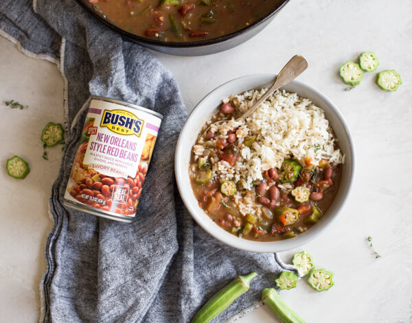 Easy Vegetable Gumbo recipe made with an authentic dark French roux, okra, tomatoes and Creole seasonings. Loaded with Louisiana flavors and beans! 