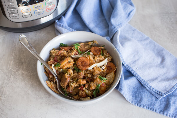 healthy jambalaya with chicken sausage